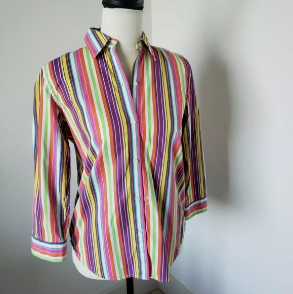 Ralph Lauren Tops - Ralph lauren button down colorful striped shirt size XS